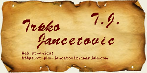 Trpko Jančetović vizit kartica
